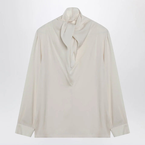 Max Mara Ivory silk charmeuse blouse