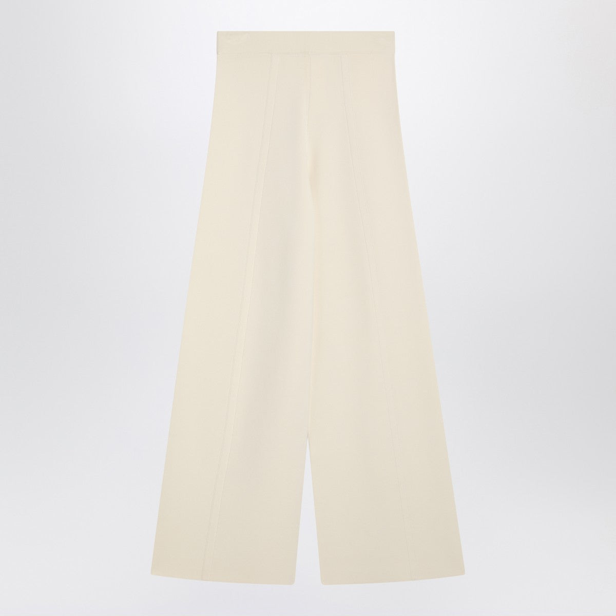Max Mara Ivory wide leg pants in viscose knit