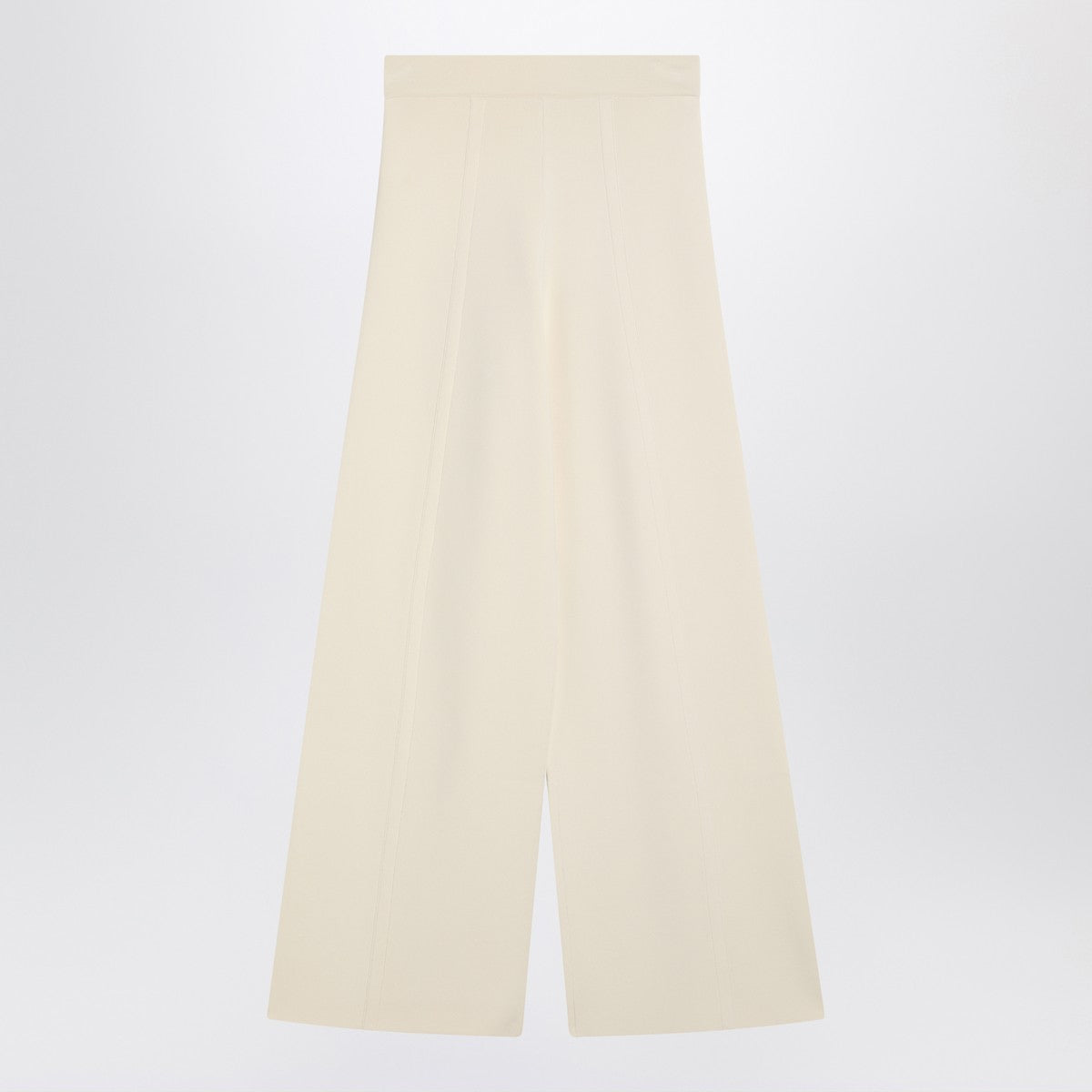 Max Mara Ivory wide leg pants in viscose knit