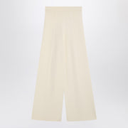 Max Mara Ivory wide leg pants in viscose knit