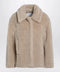 Max Mara Light beige alpaca and wool teddy cropped coat