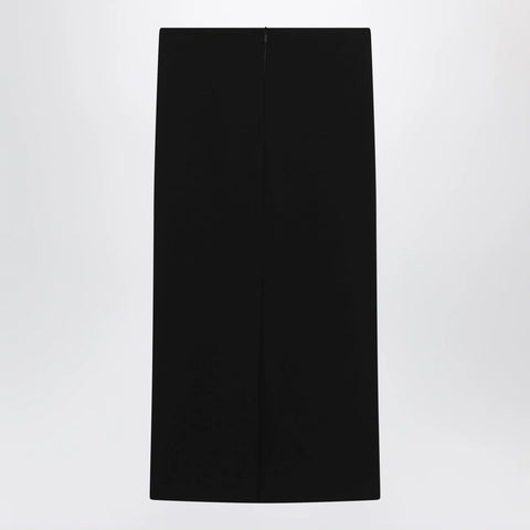 Max Mara Midi skirt in compact crêpe jersey in black