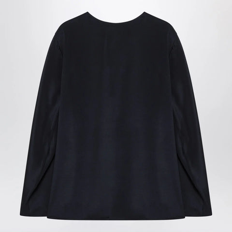 Max Mara Midnight blue silk-blend blouse