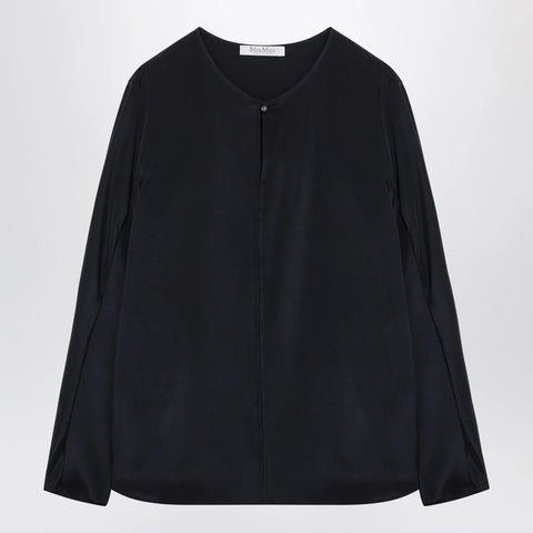 Max Mara Midnight blue silk-blend blouse