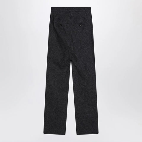 Max Mara Midnight blue trousers in cotton denim effect