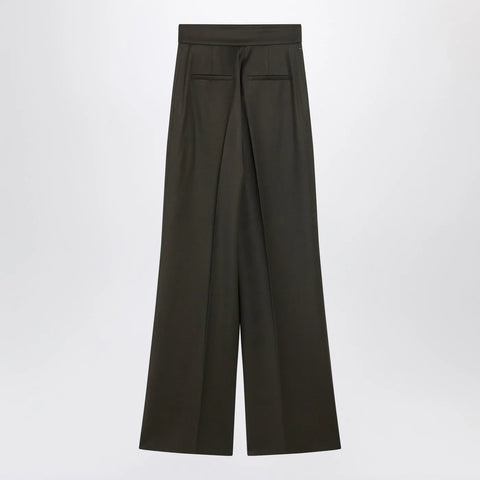 Max Mara Moss green wide-leg wool trousers