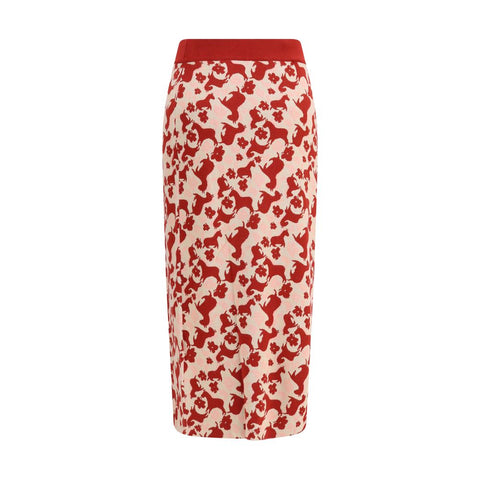 Max Mara Multicolor Viscose Midi Skirt