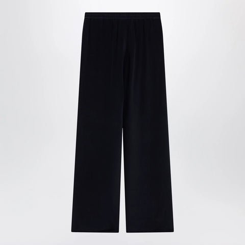 Max Mara Navy blue silk relaxed trousers
