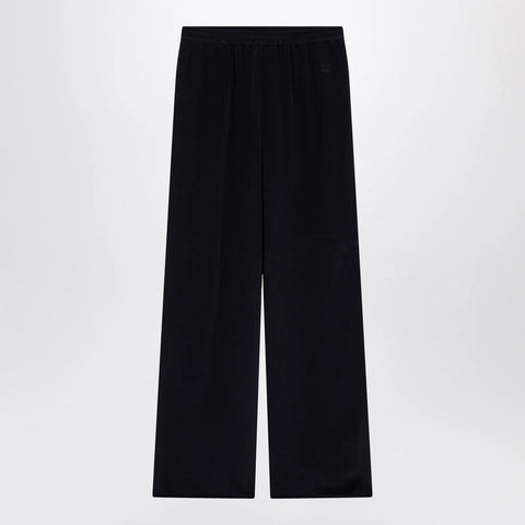 Max Mara Navy blue silk relaxed trousers