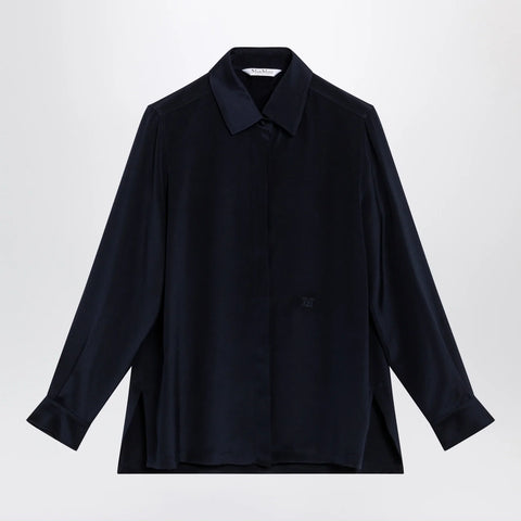 Max Mara Navy blue silk shirt