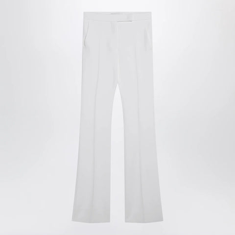 Max Mara Optical white slim trousers in crêpe canvas
