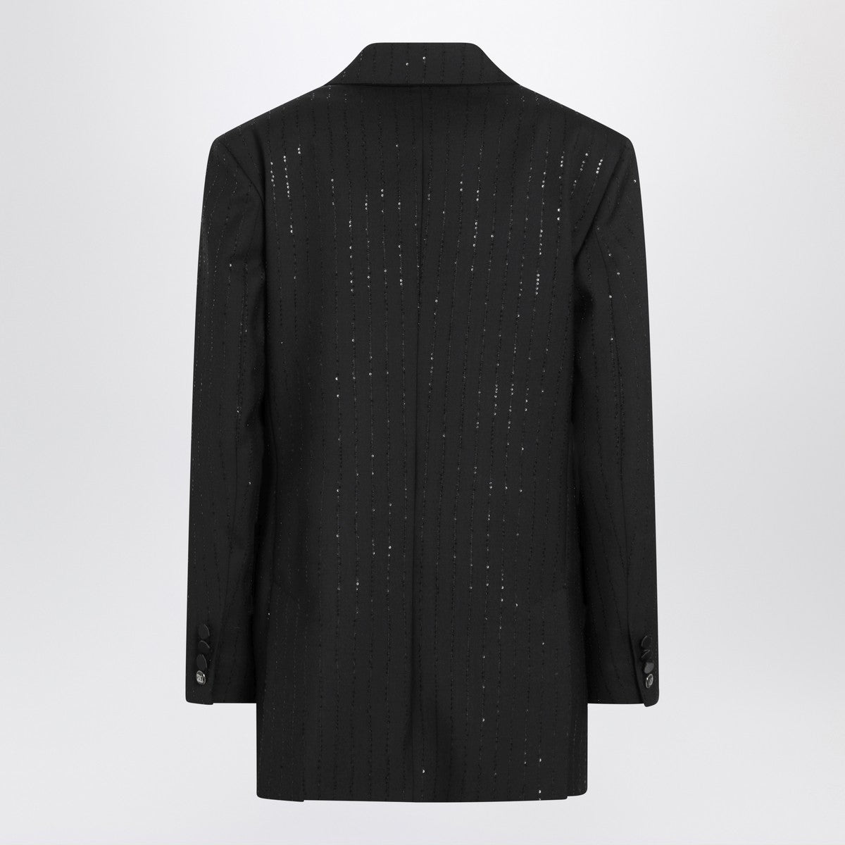 Max Mara Pianoforte Black double-breasted sequin wool blazer