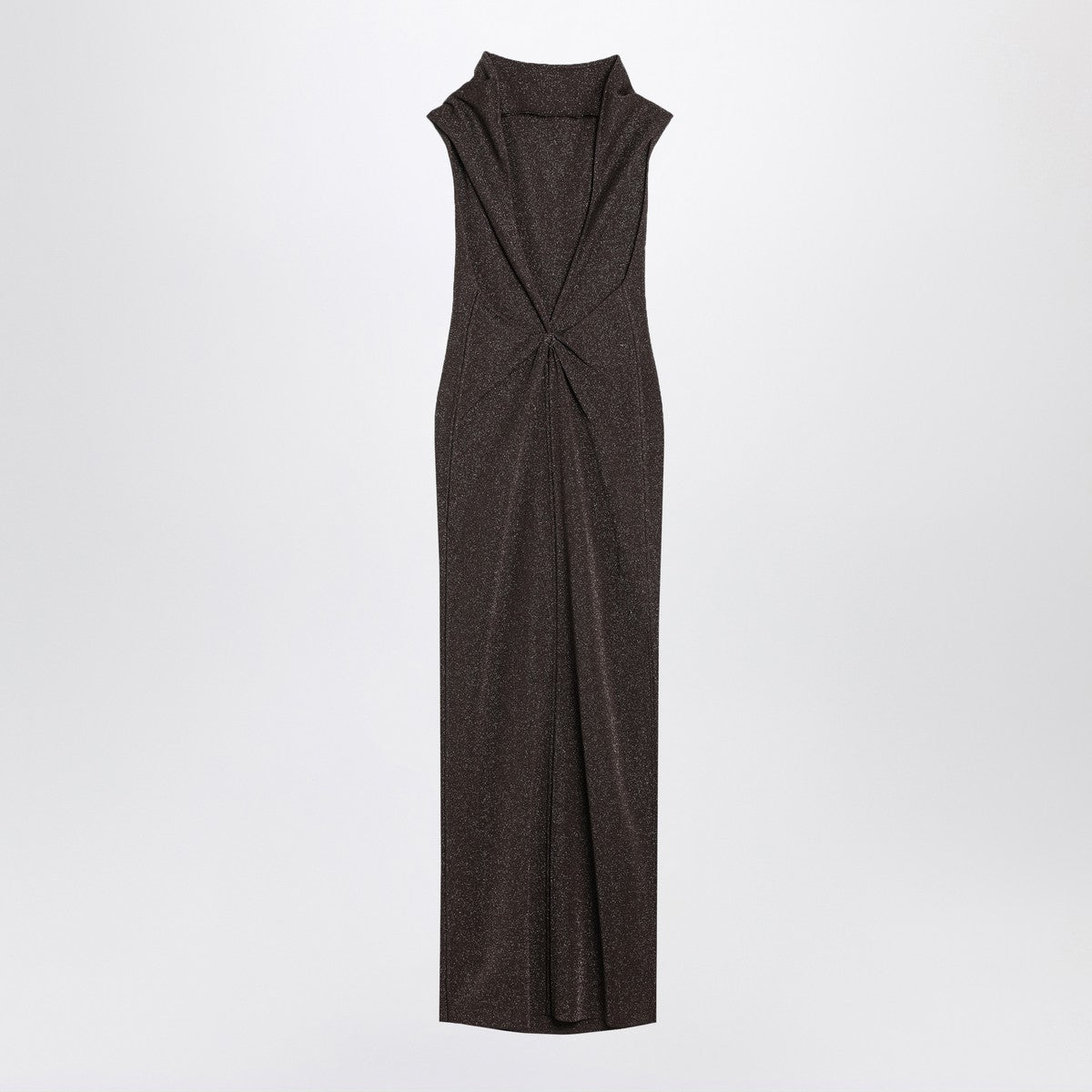 Max Mara Pianoforte Brown dress in viscose and lurex yarn