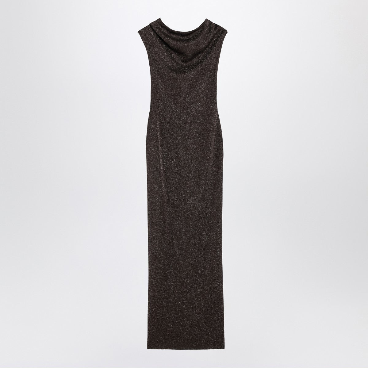 Max Mara Pianoforte Brown dress in viscose and lurex yarn