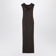 Max Mara Pianoforte Brown dress in viscose and lurex yarn
