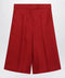 Max Mara Red linen bermuda shorts