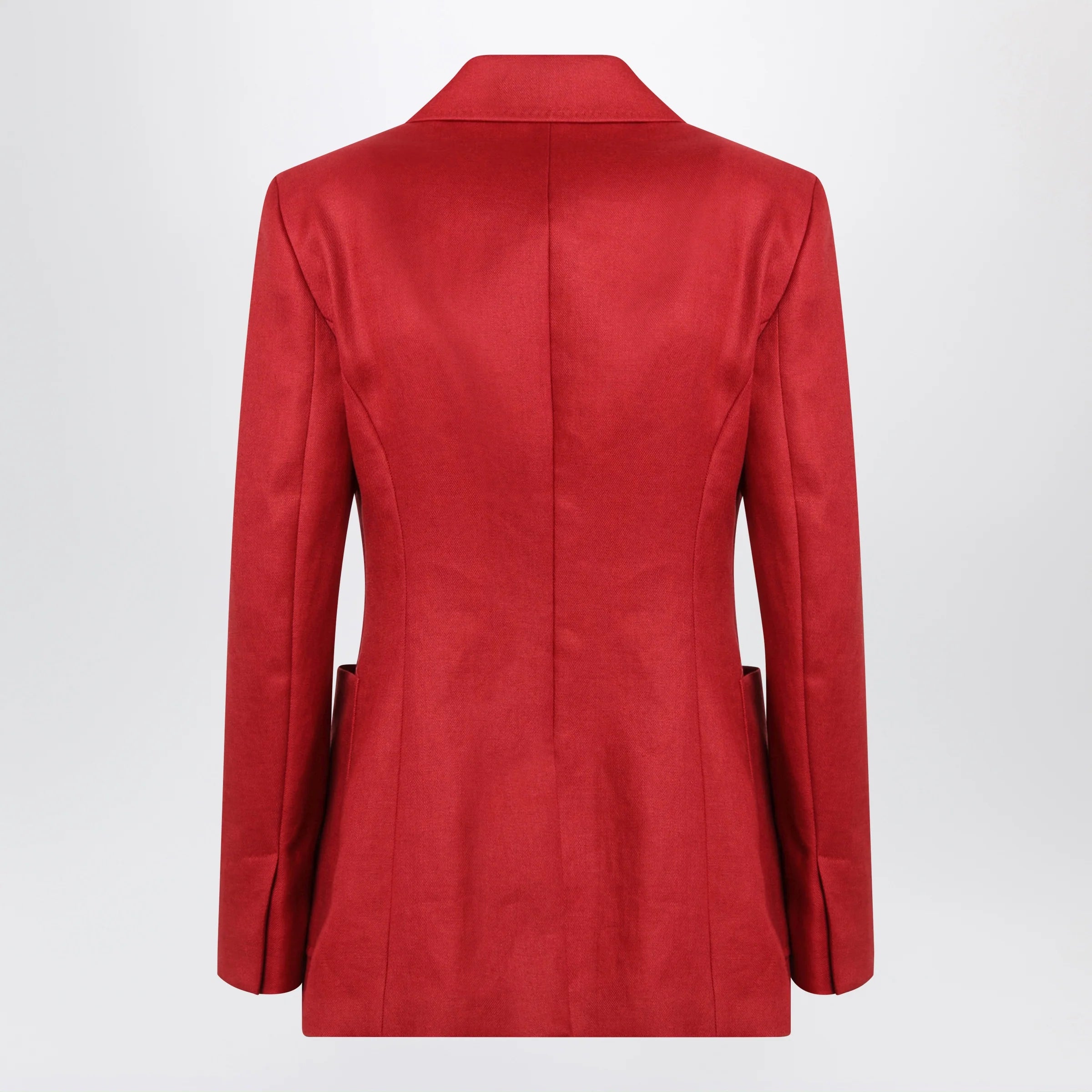 Max Mara Semi-fitted single-breasted blazer in red linen