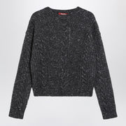 Max Mara Studio Anthracite boxy sweater in alpaca blend