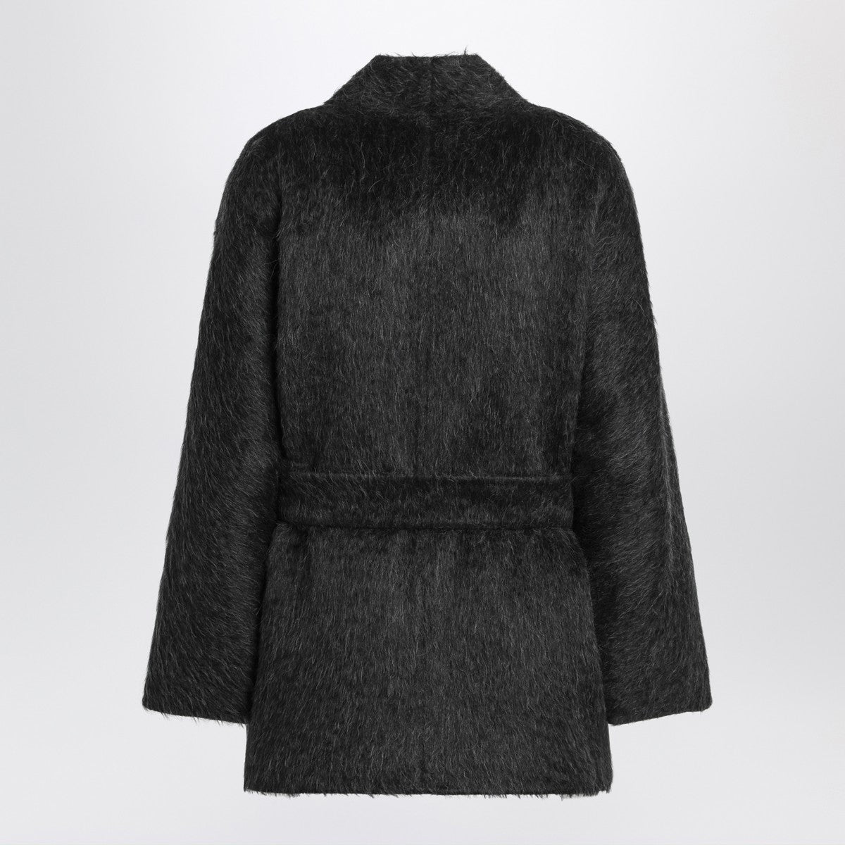 Max Mara Studio Anthracite cardigan jacket in wool and alpaca