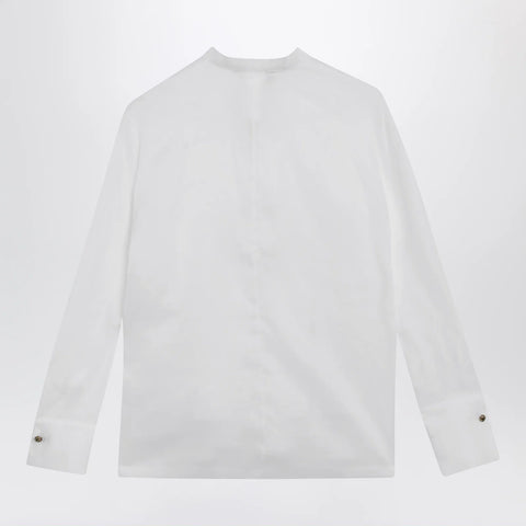 Max Mara Studio Baldili ramie canvas shirt in white