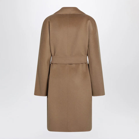 Max Mara Studio Camel wrap coat in cashmere and wool