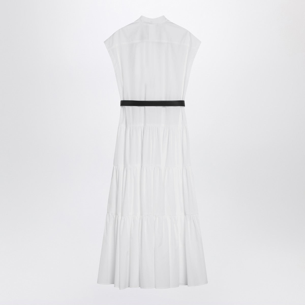 Max Mara Studio White cotton shirt dress with ruffles
