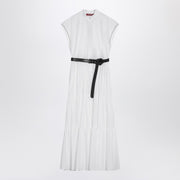 Max Mara Studio White cotton shirt dress with ruffles