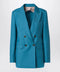 Max Mara Turquoise wool-blend double-breasted jacket