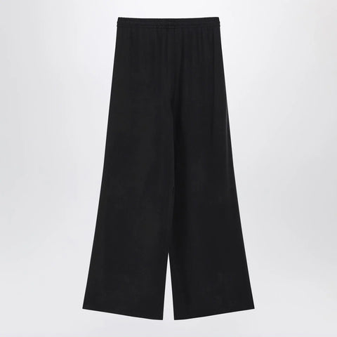 Max Mara Wide-leg blue silk trousers
