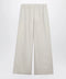 Max Mara Wide-leg linen and silk twill trousers in beige