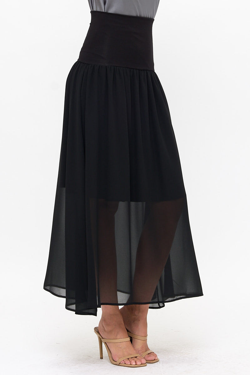 Maxi Chiffon Skirt-Skirts-Reneecollection-Small-BLACK-Urbanheer