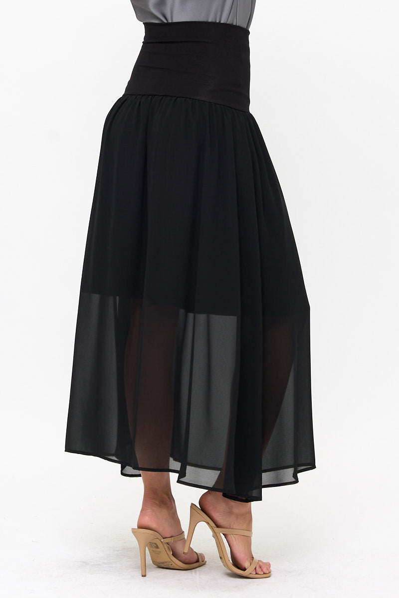 Maxi Chiffon Skirt-Skirts-Reneecollection-Small-BLACK-Urbanheer