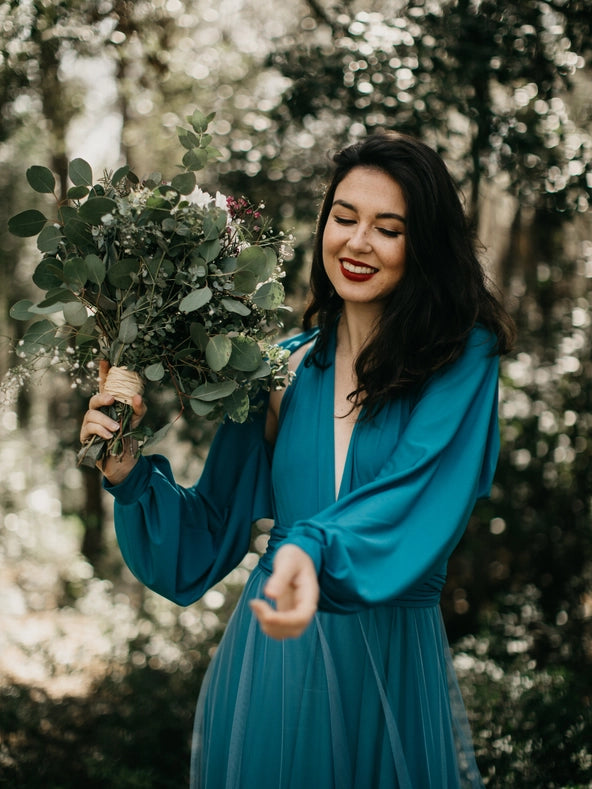 Maxi Dress Teal-Dress-Ceylan BCN-Unique Size-Urbanheer