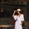Maxi Linen Dress Agra in White-Dress-MagicLinen-XS-Urbanheer