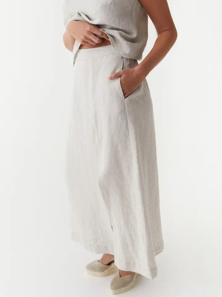 Maxi Linen Skirt Sentosa in Natural Melange-Skirt-MagicLinen-XS-Natural Melange-Urbanheer