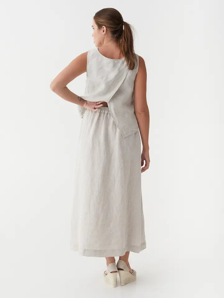 Maxi Linen Skirt Sentosa in Natural Melange-Skirt-MagicLinen-XS-Natural Melange-Urbanheer