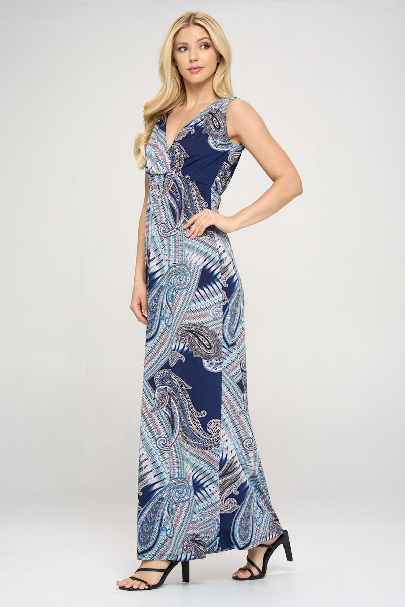 Maxi Paisley Print Maxi Dress-Dresses-Reneecollection-Urbanheer