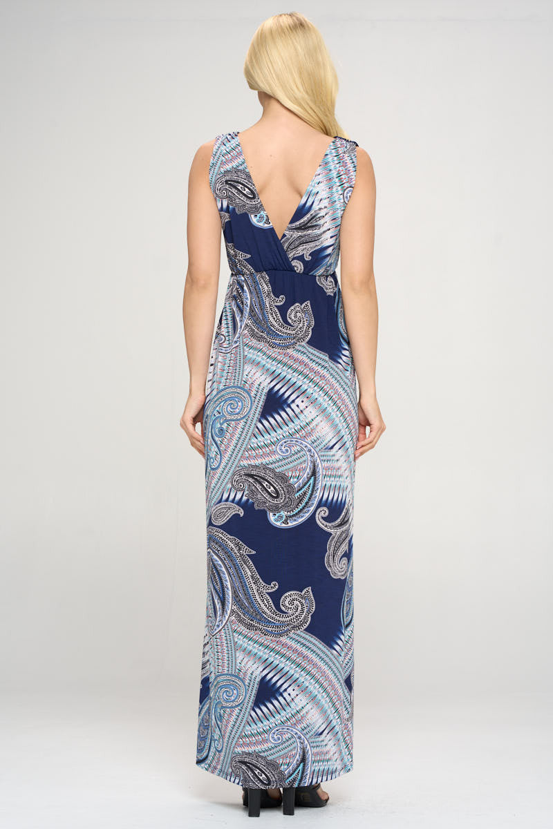 Maxi Paisley Print Maxi Dress-Dresses-Reneecollection-Urbanheer