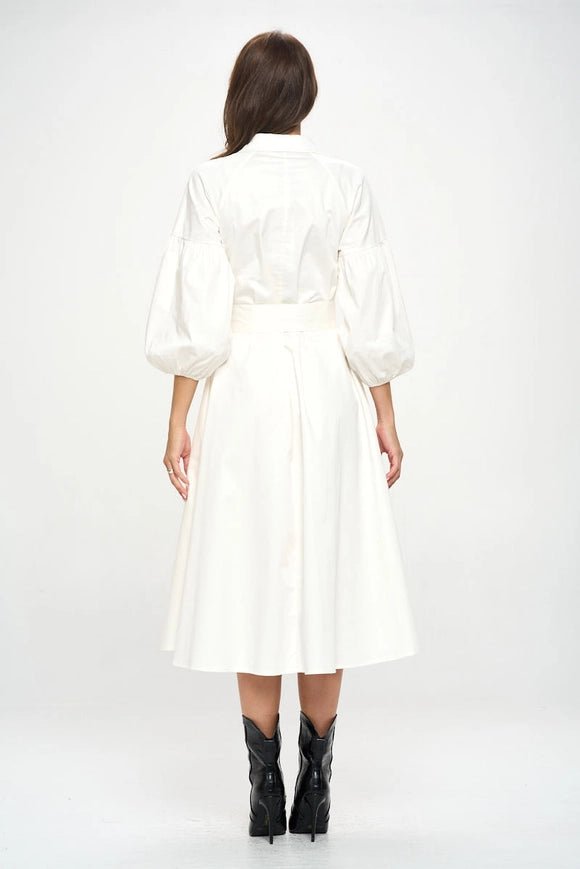 Maxi Shirt Dress-Dress-Renee C.-M-Ivory-Urbanheer