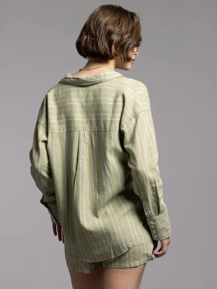 Maxime Shirt BLACK TEA STRIPE-Shirt-Weekend Los Angeles-XS-TEA STRIPE-Urbanheer