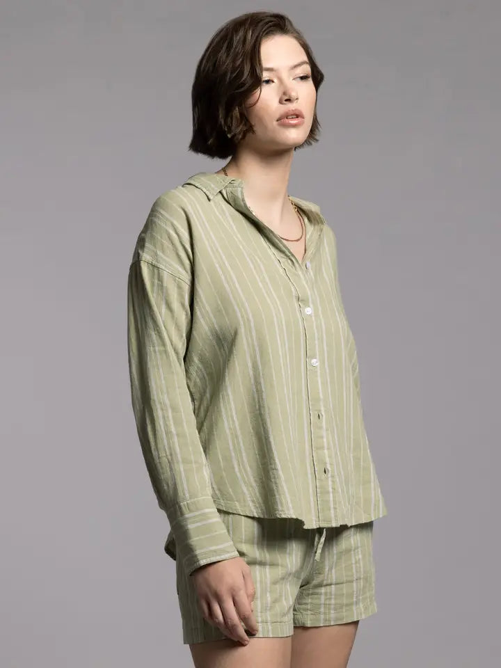 Maxime Shirt BLACK TEA STRIPE-Shirt-Weekend Los Angeles-XS-TEA STRIPE-Urbanheer