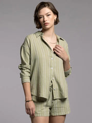 Maxime Shirt BLACK TEA STRIPE-Shirt-Weekend Los Angeles-XS-TEA STRIPE-Urbanheer