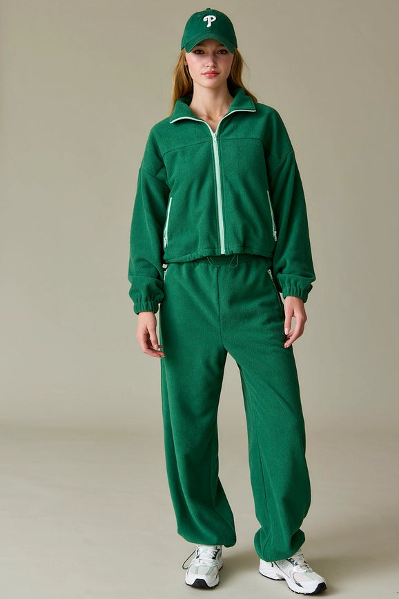 Maya Fleece Jacket Green-Jacket-Papermoon-S-Green-Urbanheer