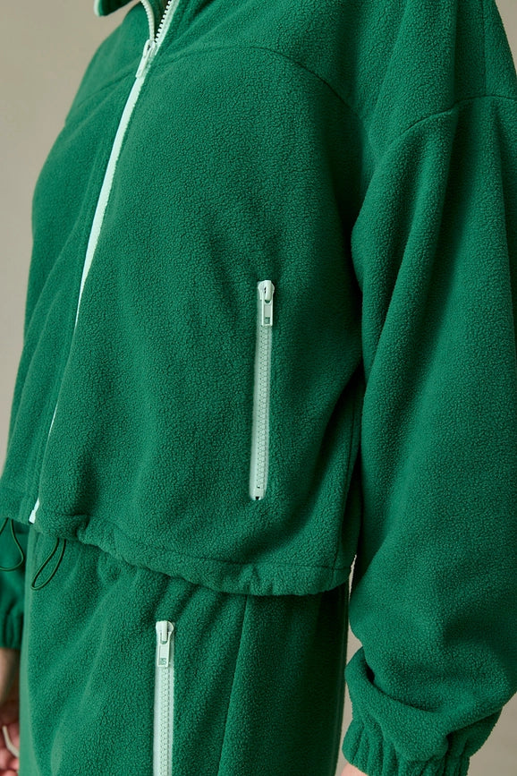 Maya Fleece Jacket Green-Jacket-Papermoon-S-Green-Urbanheer