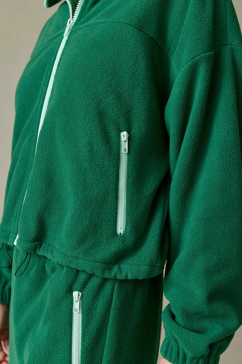 Maya Fleece Jacket Green-Jacket-Papermoon-S-Green-Urbanheer