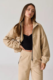 Maya Fleece Jacket Tan-Jacket-Papermoon-S-Tan-Urbanheer
