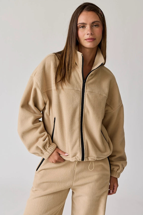 Maya Fleece Jacket Tan-Jacket-Papermoon-S-Tan-Urbanheer