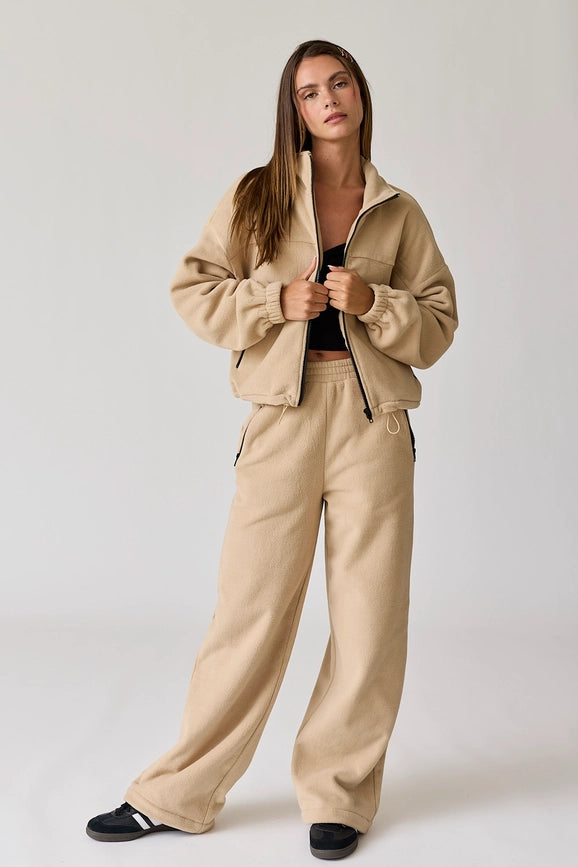 Maya Fleece Jacket Tan-Jacket-Papermoon-S-Tan-Urbanheer