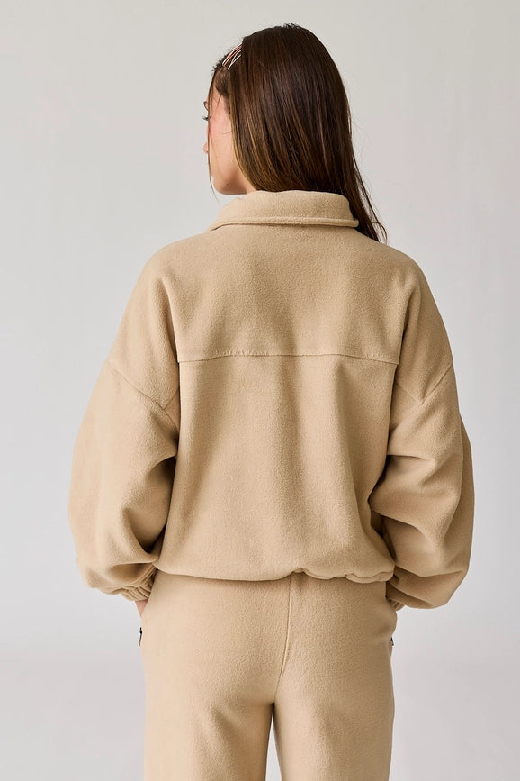 Maya Fleece Jacket Tan-Jacket-Papermoon-S-Tan-Urbanheer