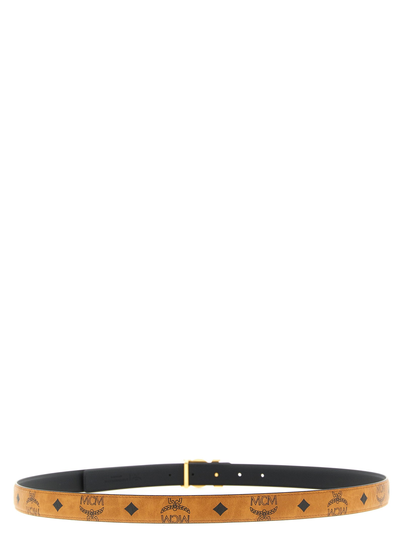 Mcm Logo Buckle Belt.